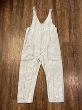 We The Free People Overalls Women Medium Blue Denim High Roller Jumpsuit Bib