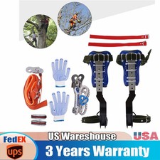 Portable Tree Climbing Spike Set Adjustable Pole Climbing Gear Kit W/Safety Belt