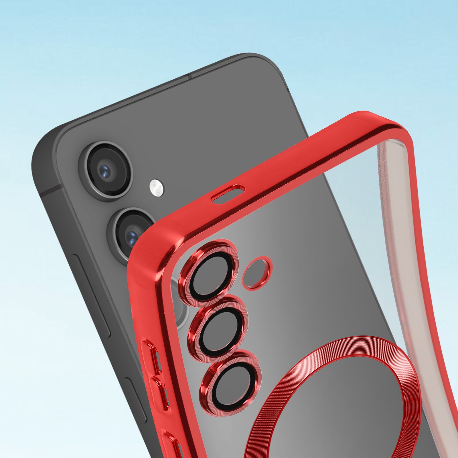 Coque Galaxy S24 Plus idéale pour vos sorties avec son style chrome rouge - 3