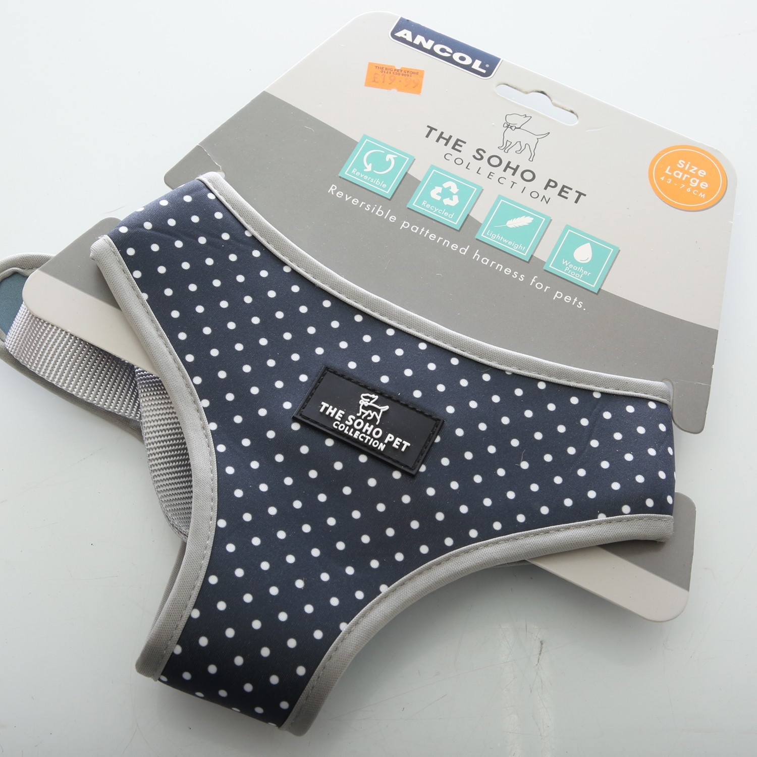 Ancol Daisy / Polka Dot Reversible Dog Harness Large (New)