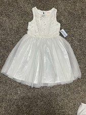 Cat  Jack Girls White Floral Dress NWT Size:Large