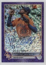 2022 Topps Chrome Veteran Purple Speckle Refractor /299 Cristian Javier Auto 6o3
