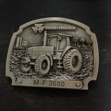 Vintage 1980s  Massey-Ferguson M-F 3680  Belt Buckle Fine Pewter