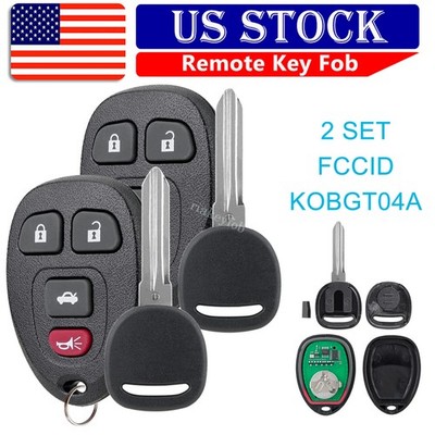 2 For 2005 2006 2007 2008 2009 2010 Chevy Cobalt Remote Fob + Ignition Chip Key