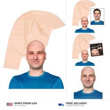 Realistic Beige Latex Bald Cap for Men Women Halloween Costume Cosplay Party