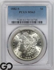 1882-S Morgan Silver Dollar Coin PCGS MS 63 ** Very Lustrous!