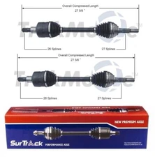 SurTrack Pair Set of 2 Front CV Axle Shafts For Chevrolet GMC Buick Isuzu Saab