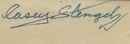 CASEY STENGEL PSA MINT 9 Large Cut Signature Business Card NY Yankees Mets - Picture 2 of 3