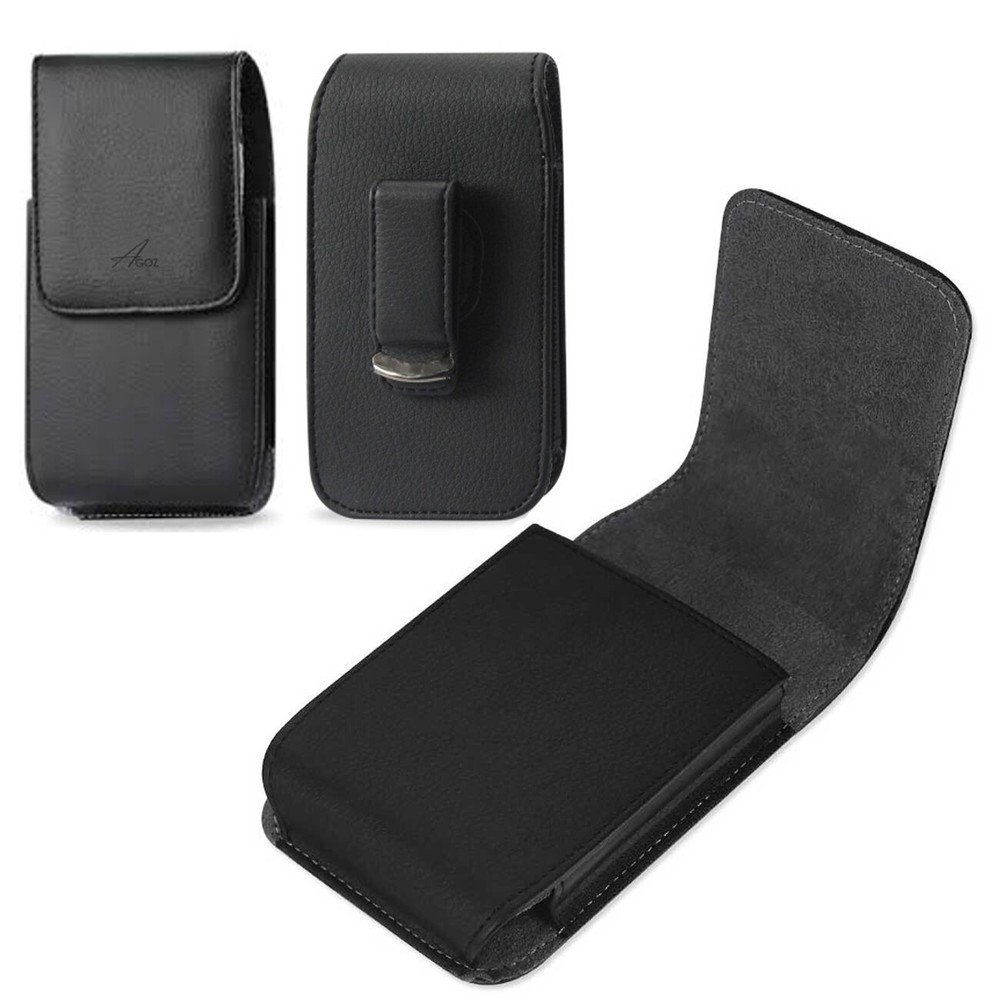Vertical Leather Phone Belt Clip Case Holster Cover TO Fit W/ Otterbox Symmetry