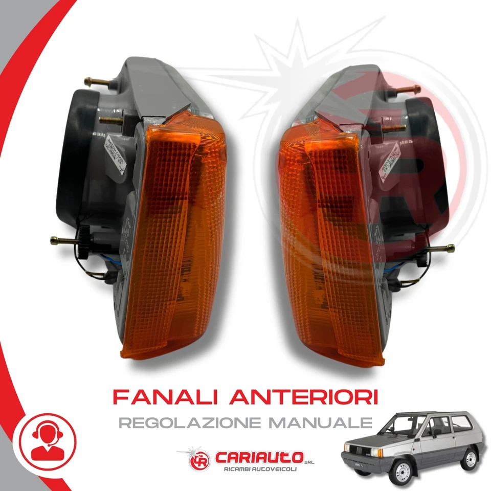 COPPIA Fari Fanali Anteriori Regolazione MANUALE Fiat Panda 141 1986-200 Arancio - Immagine 3 di 4