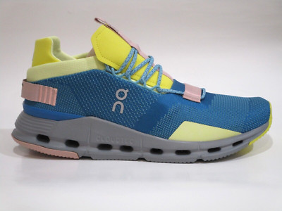 ON Women's Cloudnova Running Sneaker Shoes, Lagoon/Limelight, 11 Medium US