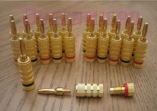 20x Premium Banana Speaker Audio Wire Plug Screw Gold Connector 10 Pair