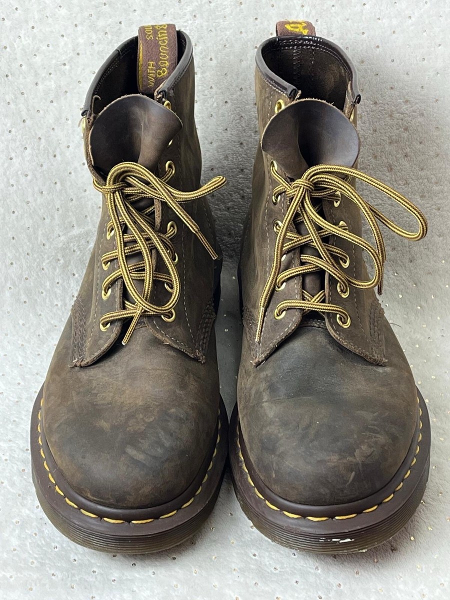 Dr. Martens 1460 Boots Black Brown Leather Crazy Horse Men’s Size 11 Shoes Dr Martens 1460 Boots Brown Leather Crazy Horse Made in  main image 4