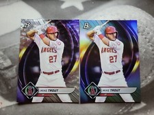 2022 Bowman Platinum MIKE TROUT #90 Ice Foil Parallel + Base- Angels