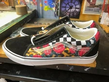 Vans Old Skool Rose Animal Check True White Canvas Suede  Size US 11.5 Men New