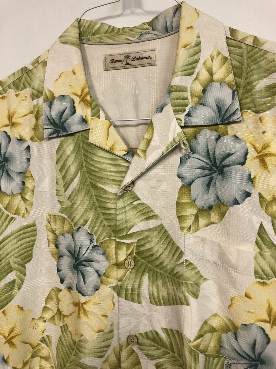 Vintage Tommy Bahama Men's Hawaiian Shirt Size M 100% Silk
