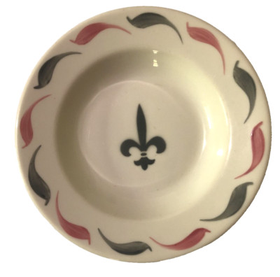 1960 Syracuse China Restaurant Ware Fleur De Lis Pink Gray Dessert Sauce Bowl