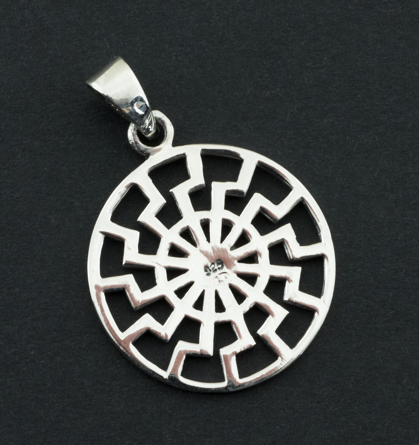 Pendentif Soleil Argent 925 Quiges - Charm Breloque Avec Fermoir - Pour Bracelets Et Colliers - 2,5x1,3cm