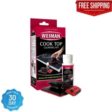 Weiman Glass Stove Top Complete Cleaning Kit Cleaner Scrubber & Scraper Included