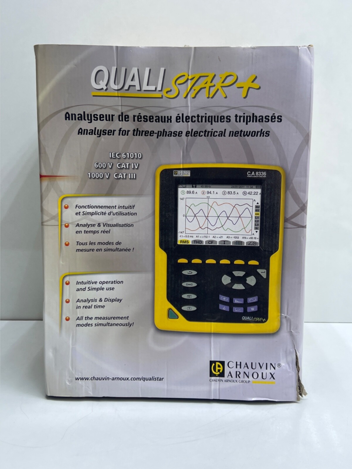 Chauvin Arnoux Qualistar+ Power & Energy Quality Analyser CA8336 4x ...