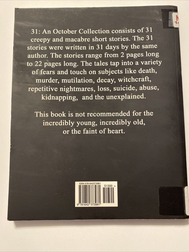 31: An October Collection, Used, Bridgett Eve Howard Ex-Library Book Macabre - Picture 2 of 3