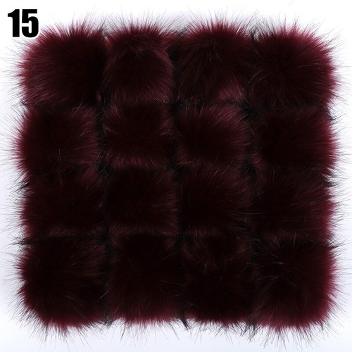 Faux Fox Fur Pom Pom Balls DIY for Hats Keychains Scarves Bags Accessories - - Picture 24 of 44
