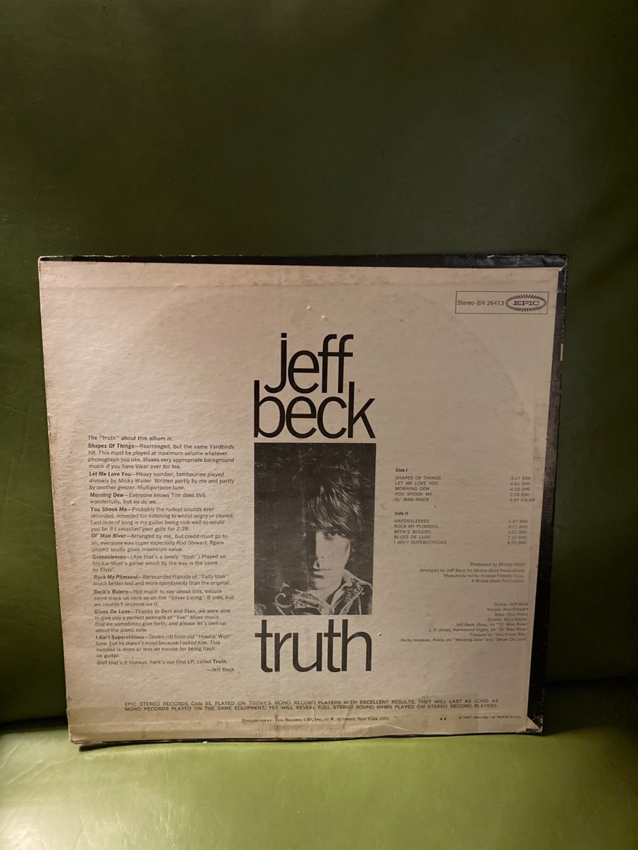 Jeff Beck Truth LP Vinyl 1968 original yellow label, Epic