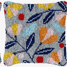 Floral Haven DIY Latch Hook Pillow Kit - Vibrant Abstract Flower  Plant Design