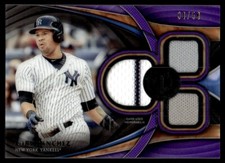 2018 Topps Tribute Triple Relics Purple Gary Sanchez 34/50 New York Yankees