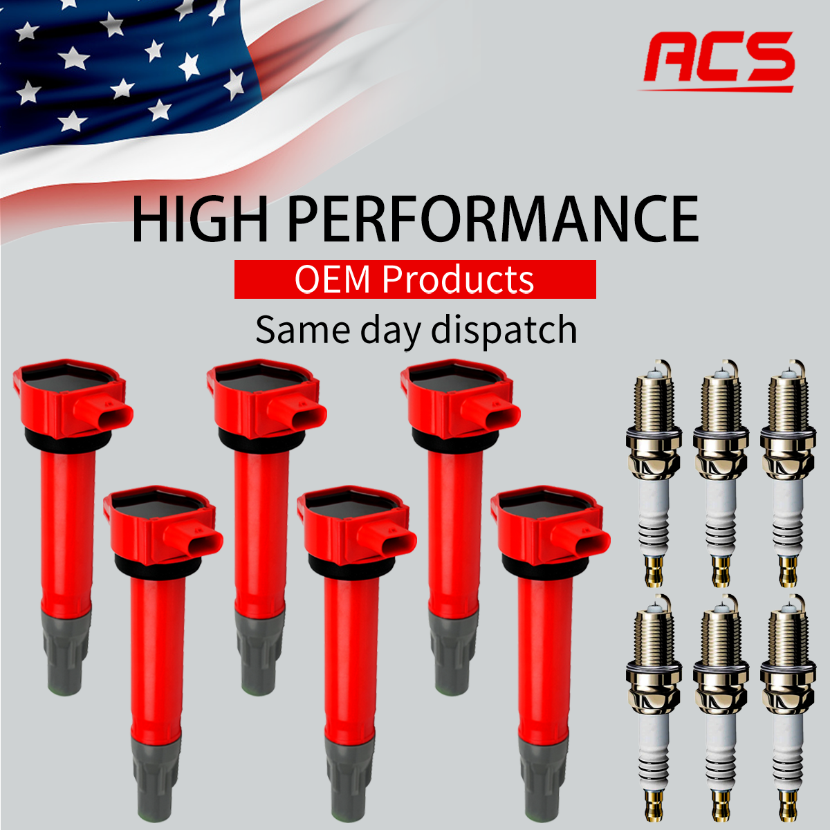 Bobina de encendido OEM 6X y 6 bujías de iridio para Chrysler Dodge 3,5 L 4,0 L UF502