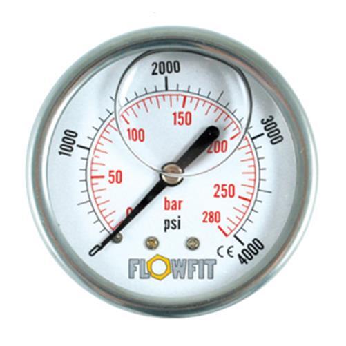 "Flowfit 63Mm Hydraulik Manometer, 0-14500 Psi (1000 Bar), 1/4\" Bsp RüCkseitig"-image