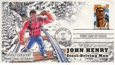 AO-3085-3, 1996, Folk Heroes, Add On Cachet ,First Day Cover, Standard Postmark,