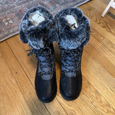 Pre-O Dream Pairs Estate Lace Up Faux Fur  Boots Sz:9