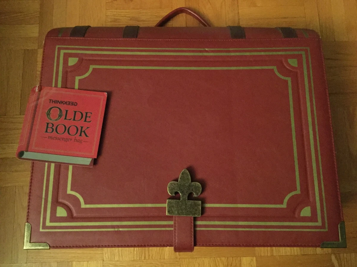 Thinkgeek Olde Red Book Faux Leather Messenger Bag with Strap
