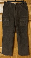Margaret Godfrey Brown Genuine Leather Cargo Pants Size 12