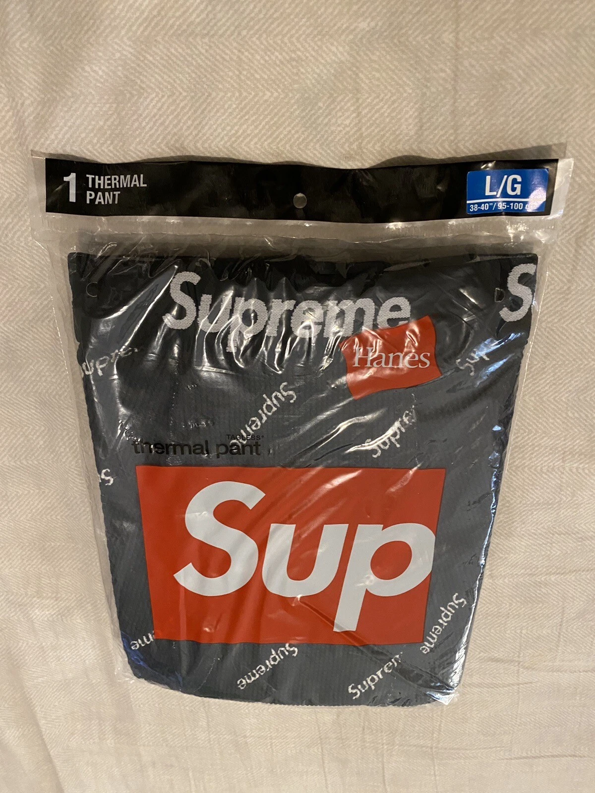 Pantalon thermique Supreme X Hanes logo noir taille grand FW20