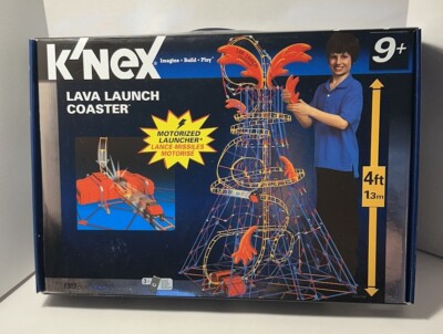K'NEX Lava Launch Coaster #50050 w/1303 Pcs Open Box CIB 100% Complete