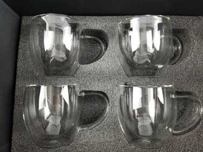 Double Walled Thermo Insulated Mugs Handle Espresso Latte Coffee 8oz.