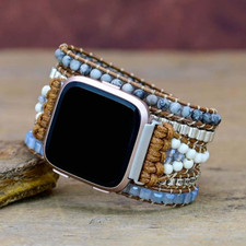 Bohemian Natural Stone Bead Watch Bracelet for Fitbit Versa 2/Versa Lite Band
