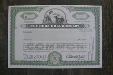 Vintage Coca Cola Company SPECIMEN Stock Certificate Fantastic REPRODUCTION
