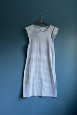 MICHAEL Michael Kors, gray and white striped short sleeve dress woman’s size S