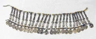 Moroccan antique gilt silver sterling Jewish forehead ornament with amber beads