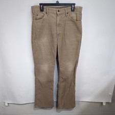 Vintage Levis Corduroy Pants 517 Tan Levi Strauss USA Made 34x30 Faded Bootcut