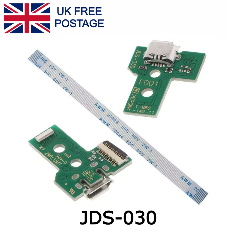 SONY PS4 Controller JDS-030 replacement USB charging port circuit board F001 12 pin