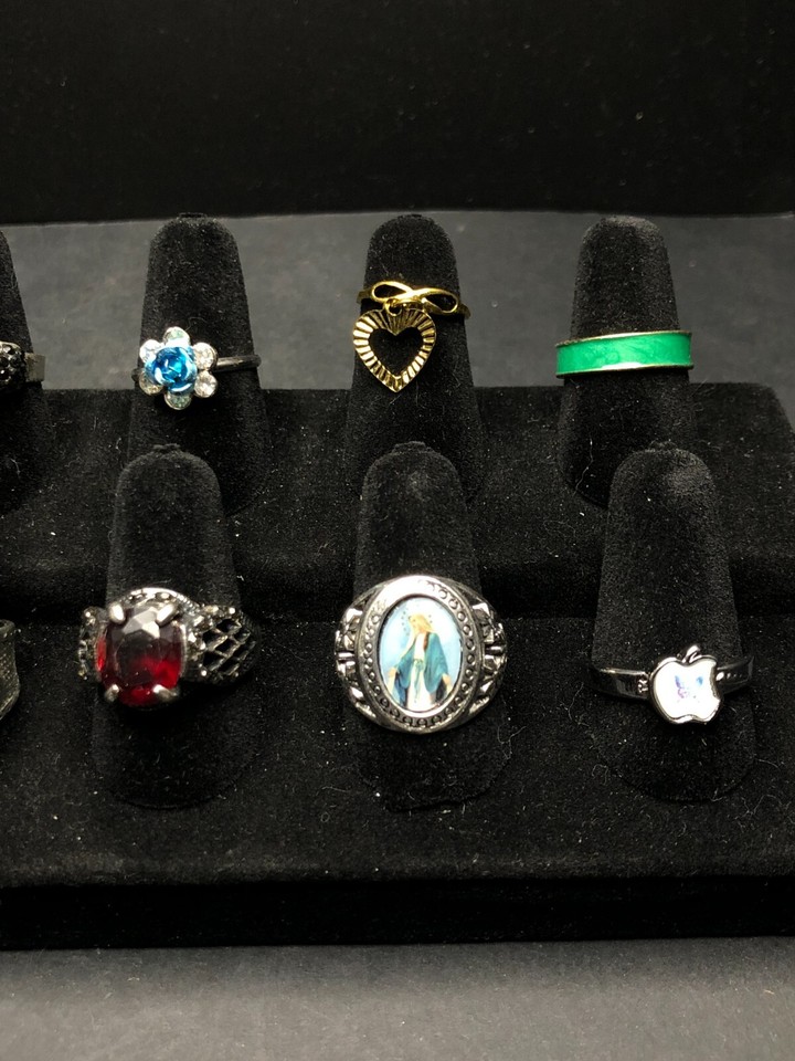 12 Wholesale Mixed Vintage Rings Bulk Antique Silver Metal Finger