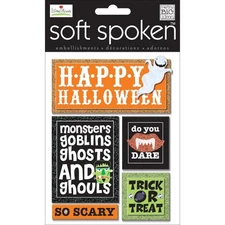 MAMBI Soft Spoken Happy Halloween "Ellen - Word Signs" Glitz and Glitter Sticker
