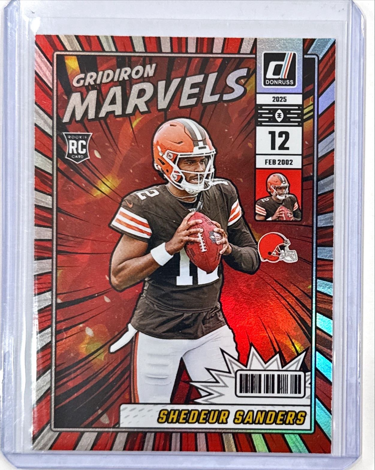 2025 Panini Donruss Shedeur Sanders Gridiron Marvels Case Hit SSP Browns GM-SSS