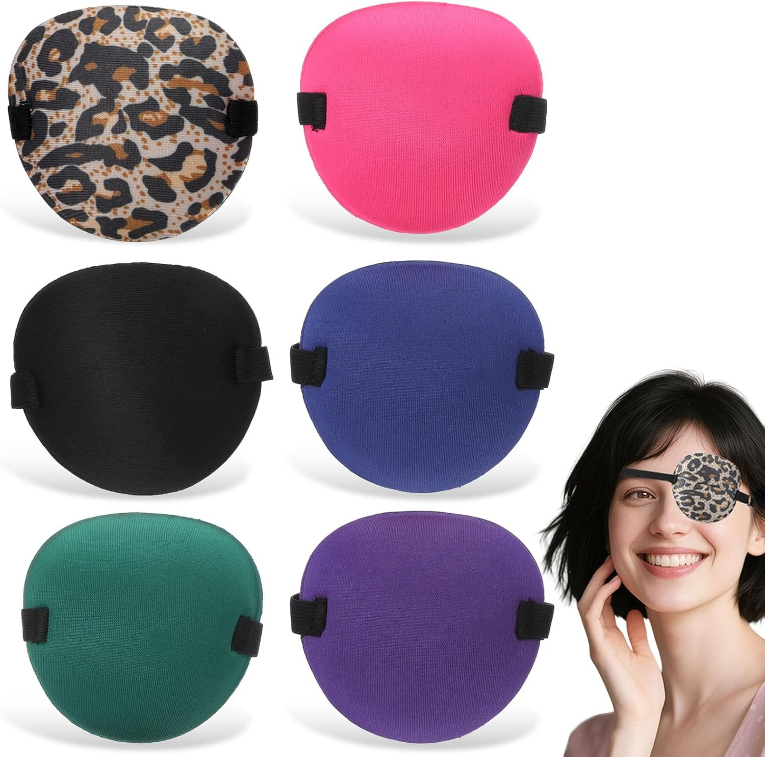 6Pcs 3D Adjustable Eye Patch for Adults & Kids, Lazy Eye Treatment Patches