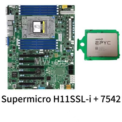 Supermicro H11SSL-i Motherboard With  EPYC 7542 CPU 32Cores 2.9GHz Processors