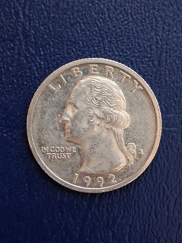 1992 S Proof United States Washington Quarter 25 Cents Coin Silver circulated